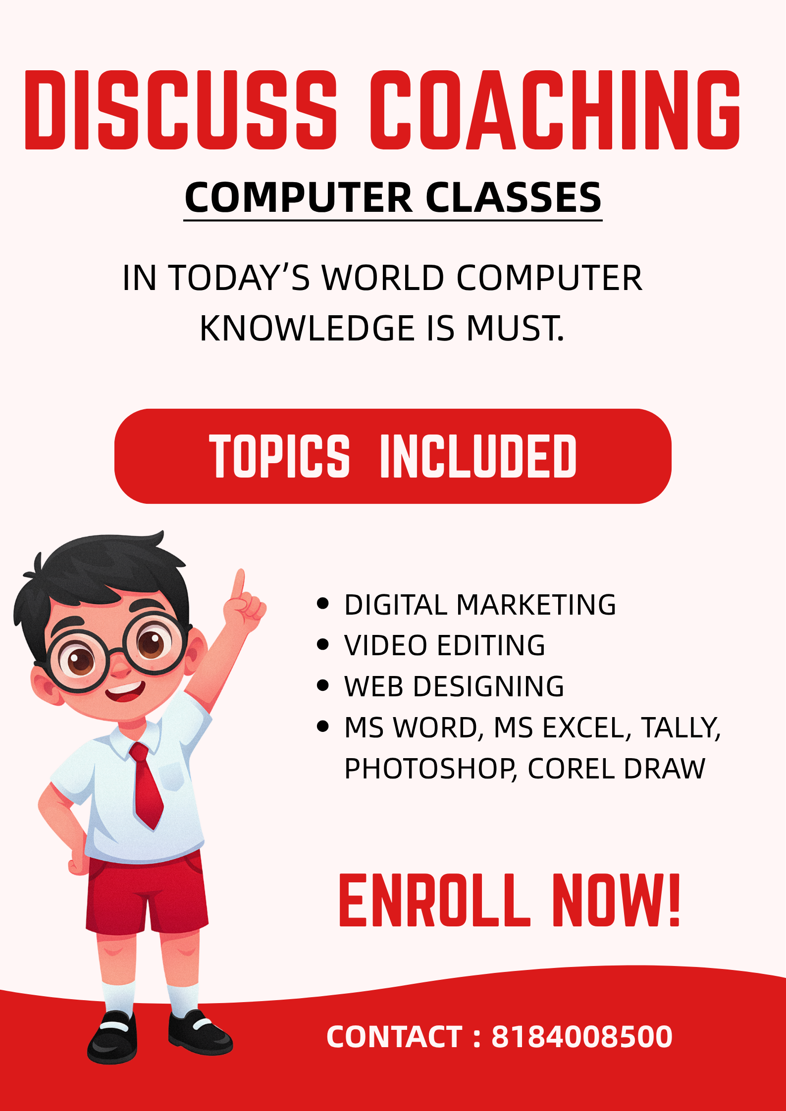 Best computer Institute In Gurgaon | 8184008500 |Discuss Coaching